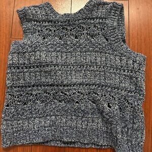 Women's Blue Knit Sweater vest